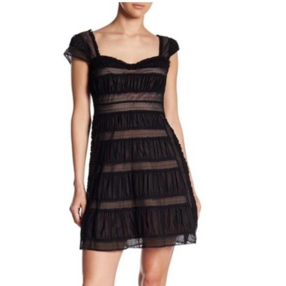 Free People Dresses & Skirts - Gorgeous NWT Free People Black Lace Mini Dress